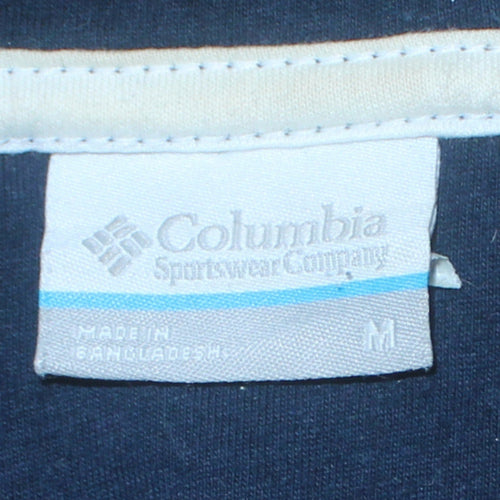 Columbia Men’s Blue Pullover Hoodie M Graphic Logo Fleece