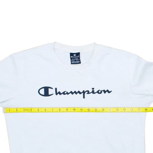 Champion Boys White XL 13-14 Years Crew Neck Pullover Sweatshirt