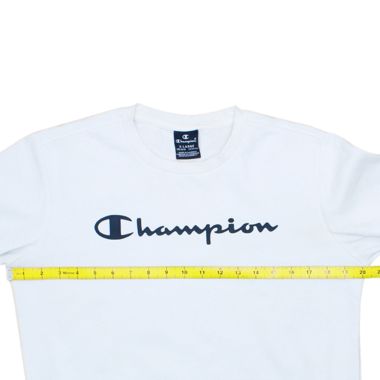 Champion Boys White XL 13-14 Years Crew Neck Pullover Sweatshirt