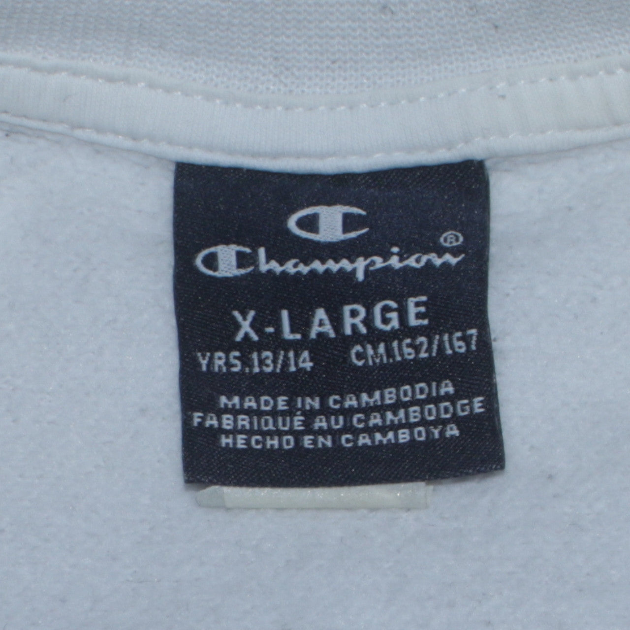 Champion Boys White XL 13-14 Years Crew Neck Pullover Sweatshirt