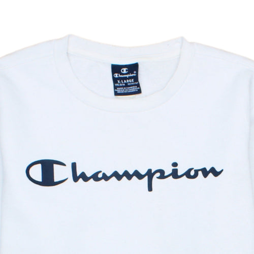 Champion Boys White XL 13-14 Years Crew Neck Pullover Sweatshirt