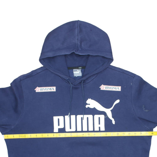 Puma Men's Blue XL Pullover Hoodie Sports Graphic Logo Sweatshirt