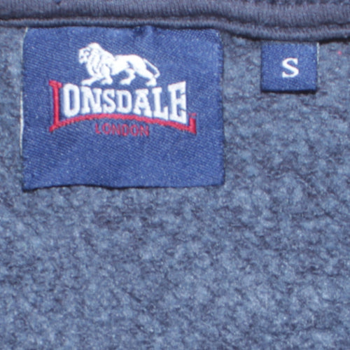 Lonsdale Men’s Blue Sweatshirt S Regular Fit Crew Neck Logo Pullover