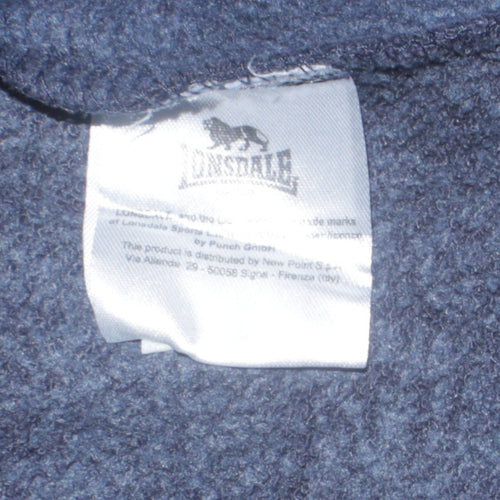Lonsdale Men’s Blue Sweatshirt S Regular Fit Crew Neck Logo Pullover