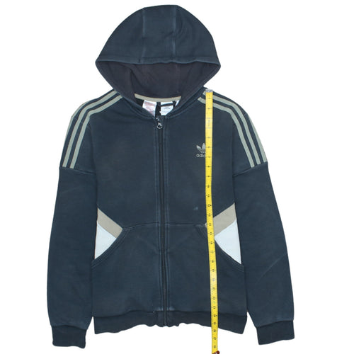 Adidas Boys Black Full Zip Hoodie XL 15-16Y Hooded Sweatshirt