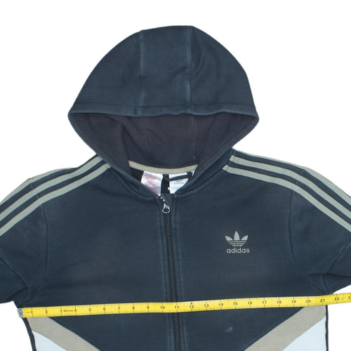 Adidas Boys Black Full Zip Hoodie XL 15-16Y Hooded Sweatshirt