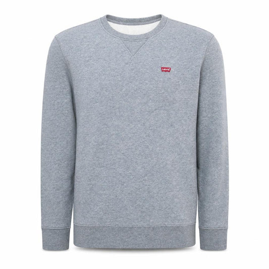 Front view of Levi's Men's Grey XS Crew Neck Pullover Sweatshirt