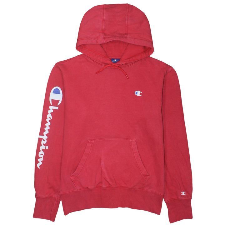 Champion Men's Red Pullover Hoodie Medium Logo Fleece Sweatshirt