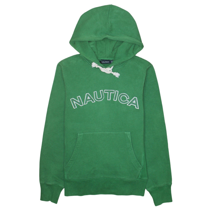 Nautica Men Green Embroidered Pullover Hoodie Size M