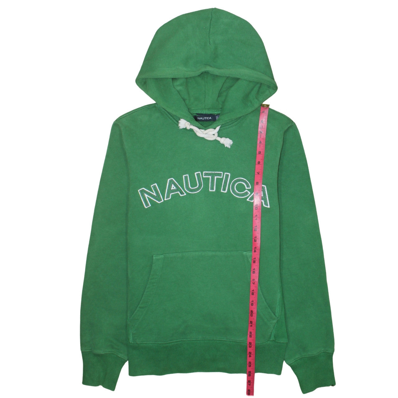 Nautica Men Green Embroidered Pullover Hoodie Size M