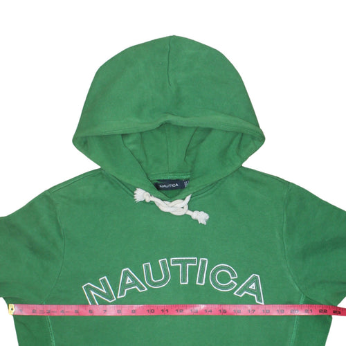 Nautica Men Green Embroidered Pullover Hoodie Size M