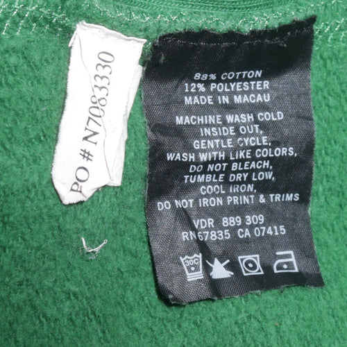 Nautica Men Green Embroidered Pullover Hoodie Size M