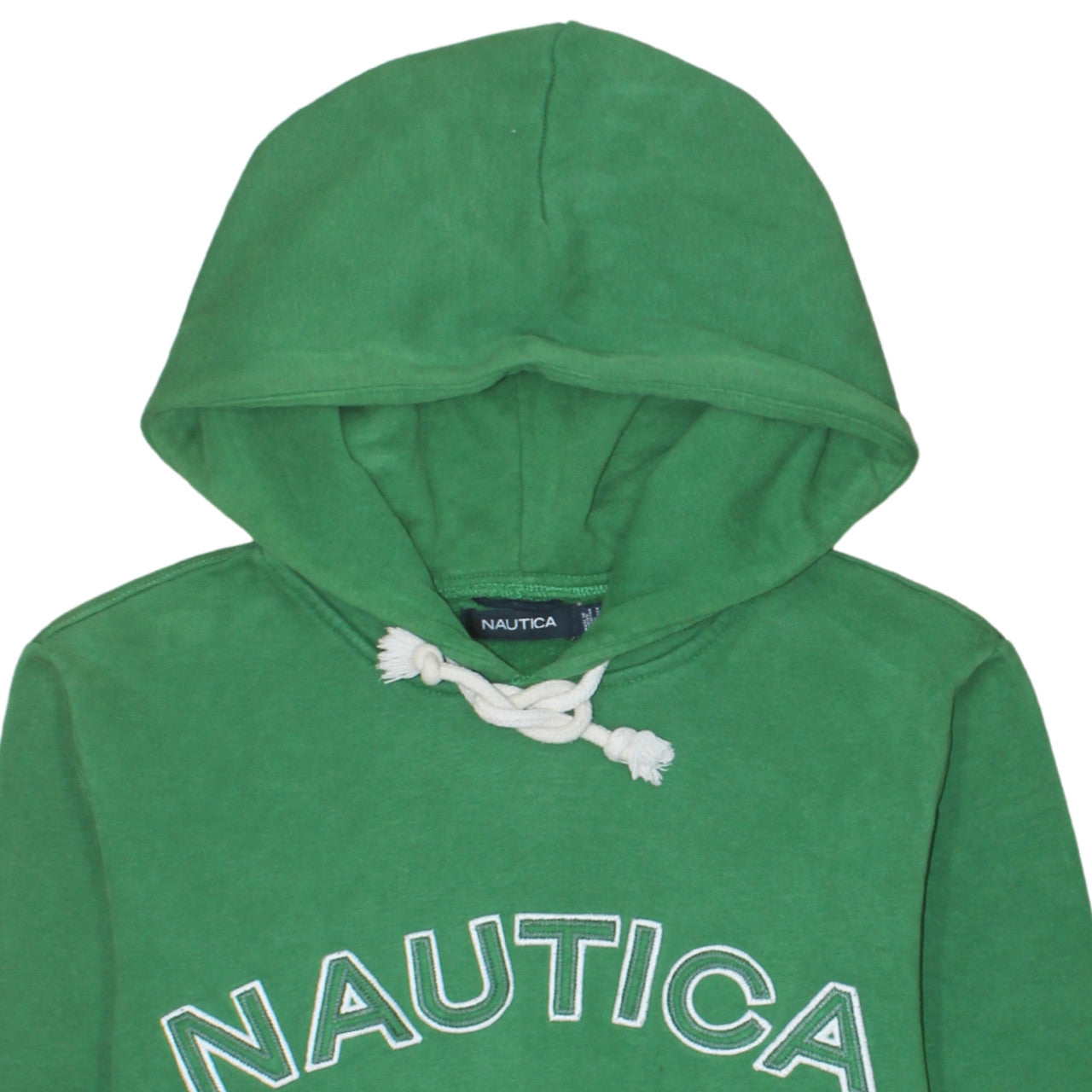 Nautica Men Green Embroidered Pullover Hoodie Size M