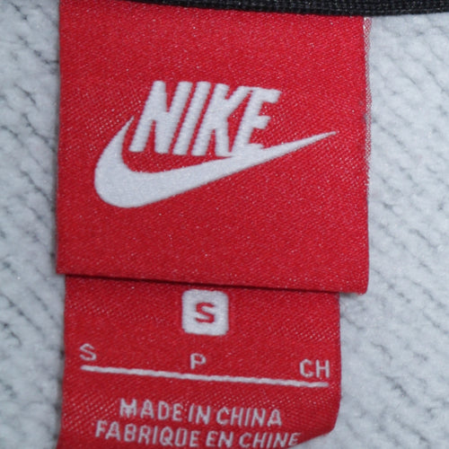 Nike Men Grey Full Zip Hoodie S Regular Fit Logo Sportswear
