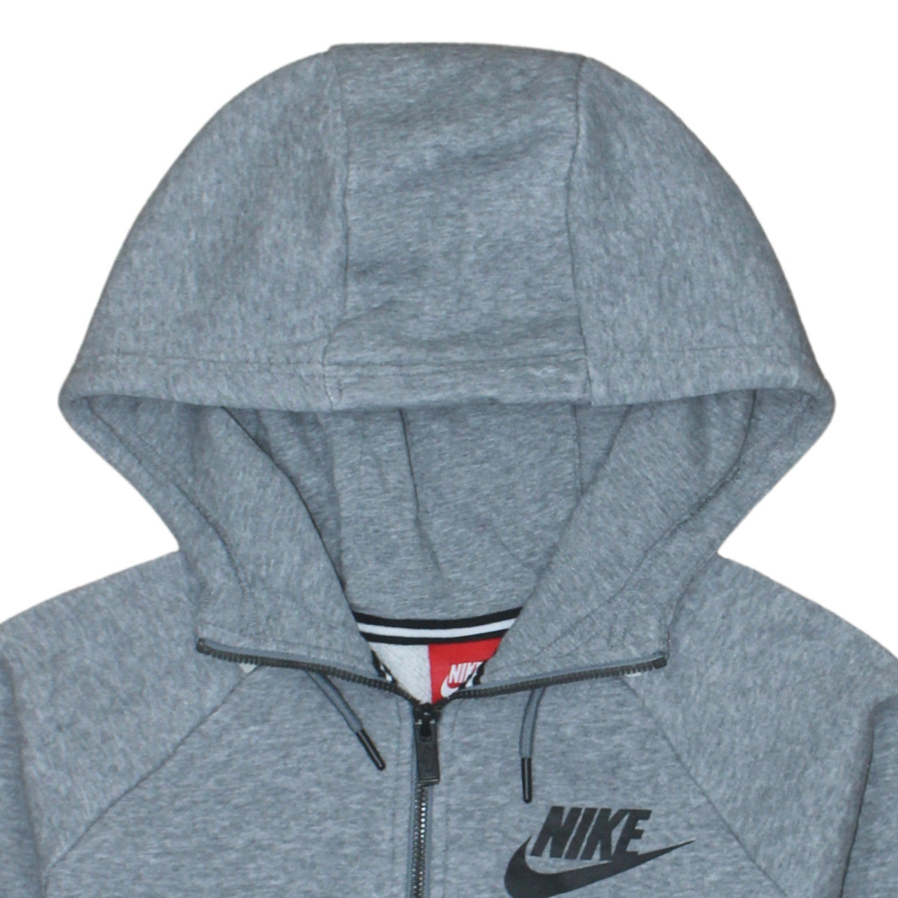 Nike Men Grey Full Zip Hoodie S Regular Fit Logo Sportswear