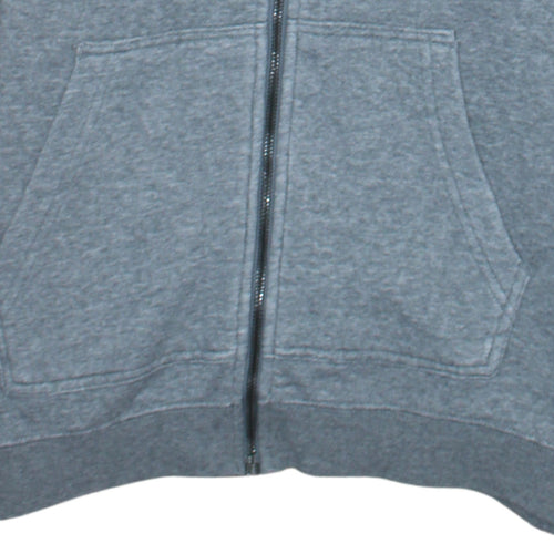 Nike Men Grey Full Zip Hoodie S Regular Fit Logo Sportswear