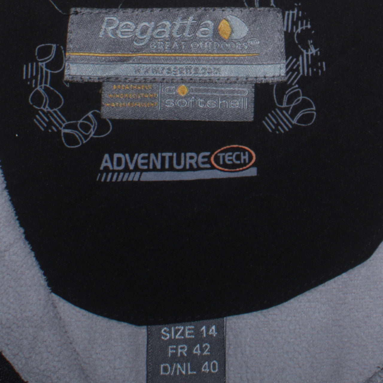 Regatta Womens Black Softshell Adventure Tech Jacket Size 14