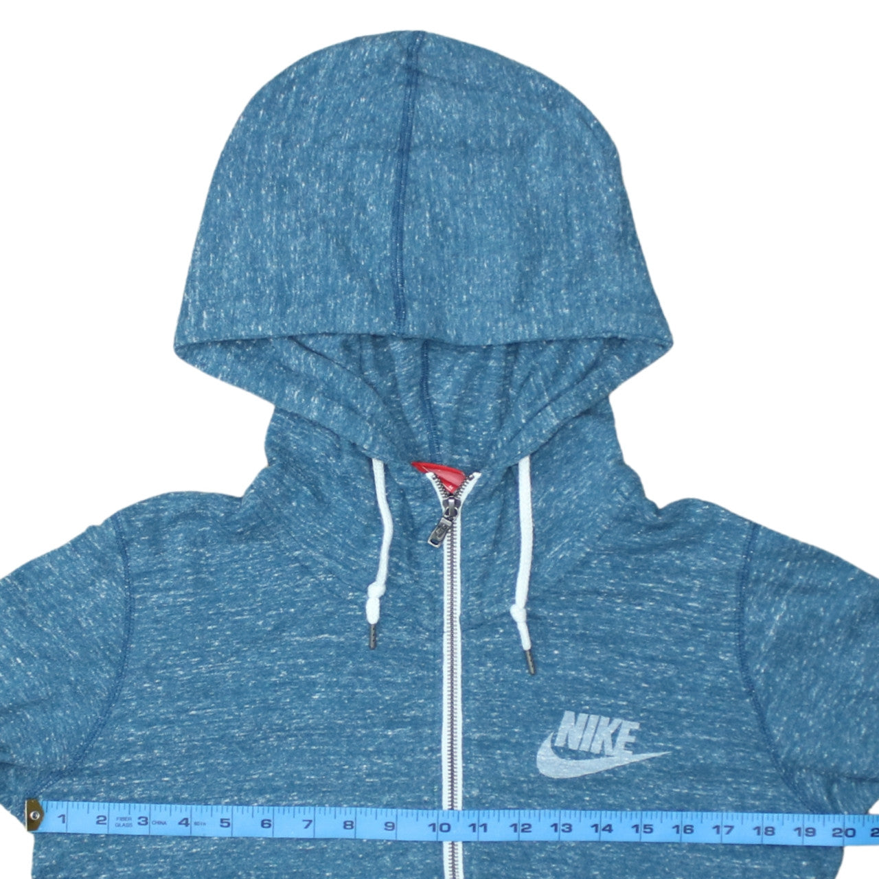 Nike Womens Blue Full Zip Hoodie Size M Cotton Blend Hooded Sweatshirt