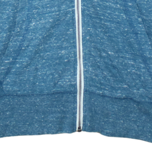 Nike Womens Blue Full Zip Hoodie Size M Cotton Blend Hooded Sweatshirt