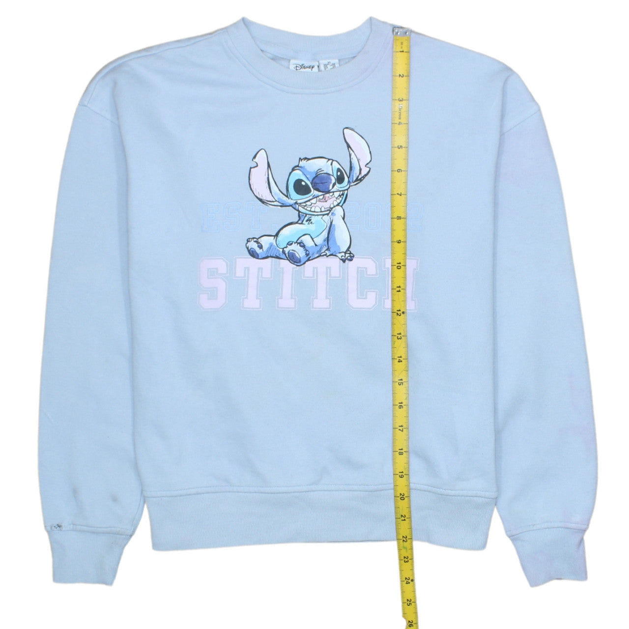 Disney x Primark Women Blue Stitch Sweatshirt XS Pullover Crew Neck