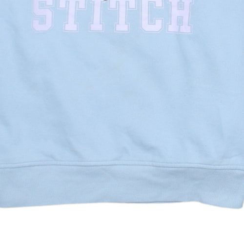 Disney x Primark Women Blue Stitch Sweatshirt XS Pullover Crew Neck