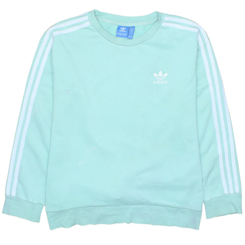Adidas Women’s Mint Green Crew Neck Sweatshirt Size 10 Cotton Blend