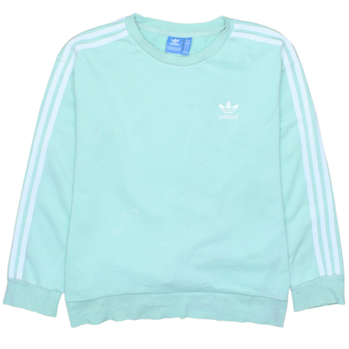 Adidas Women’s Mint Green Crew Neck Sweatshirt Size 10 Cotton Blend