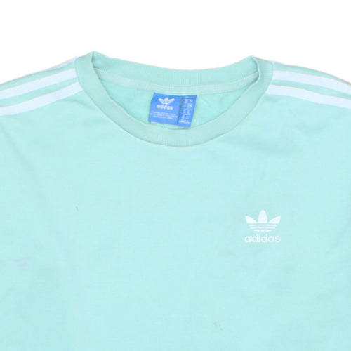 Adidas Women’s Mint Green Crew Neck Sweatshirt Size 10 Cotton Blend
