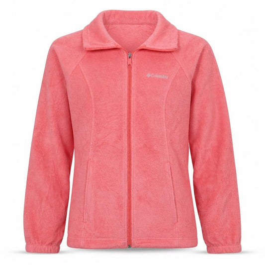 Front view of Columbia Women's Pink Fleece Full Zip Jacket XS Regular Outdoor
