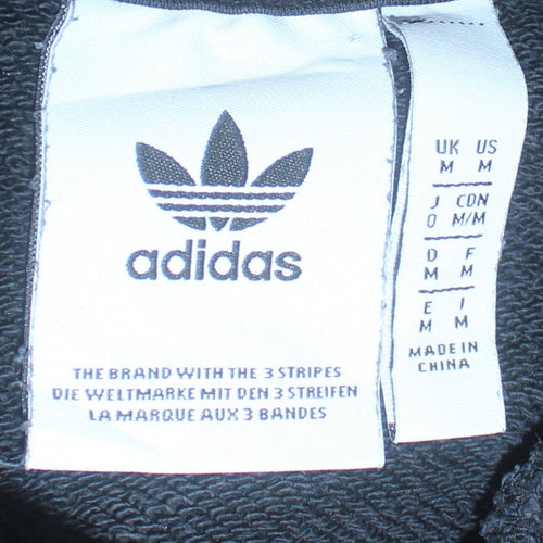 Adidas Women's Black Pullover Hoodie Medium Logo Print Casual