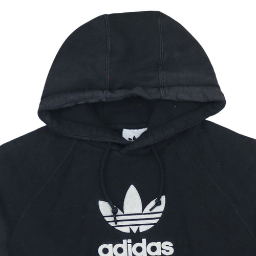 Adidas Women's Black Pullover Hoodie Medium Logo Print Casual