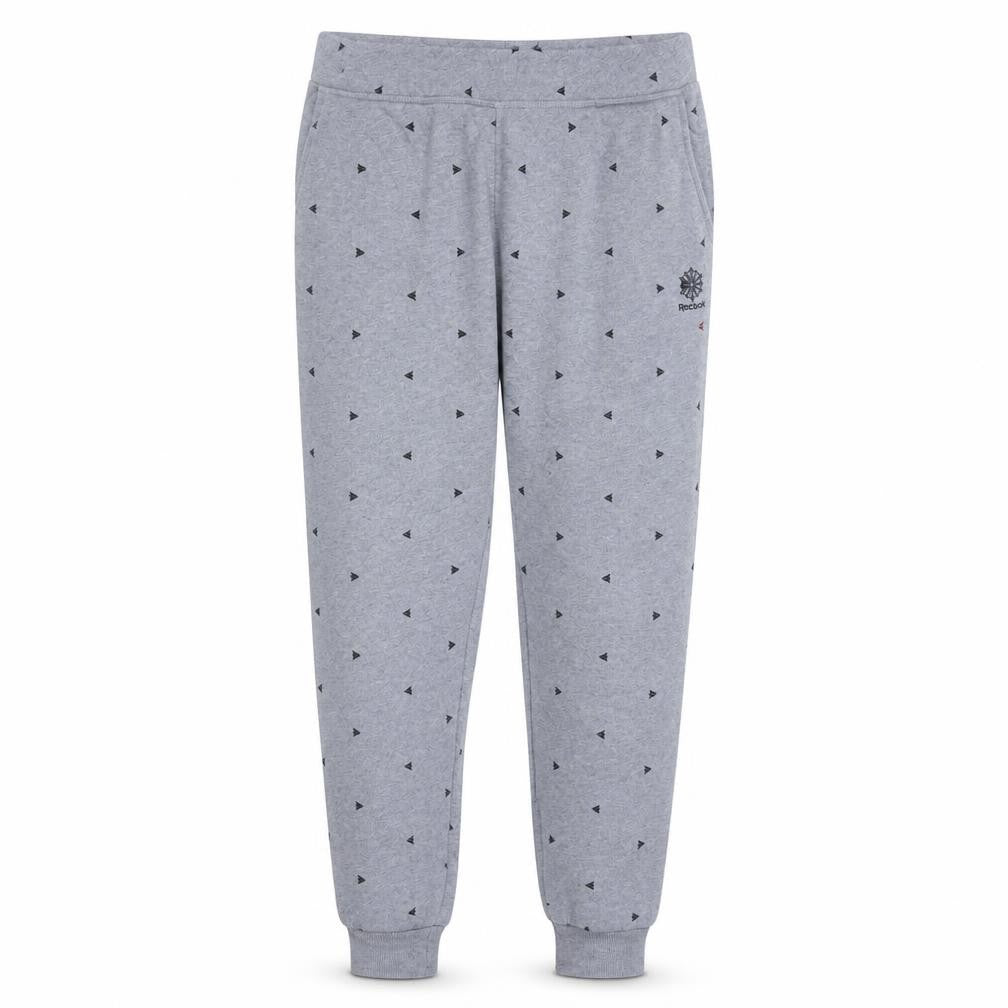 Reebok Womens Grey Jogger Sweatpants M Cotton Elastane Activewear
