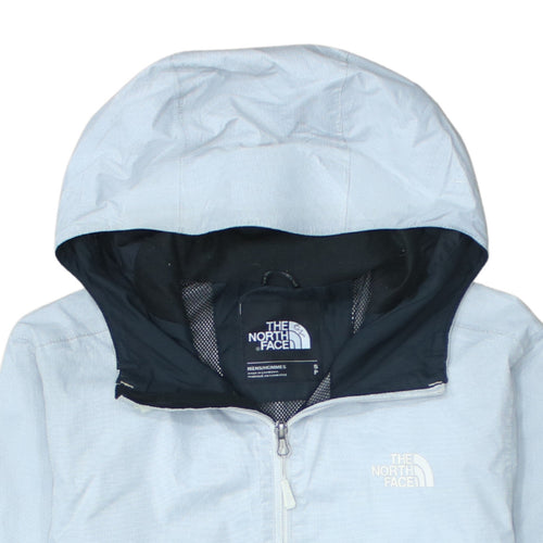 The North Face Men's Blue Small Hooded Waterproof Windbreaker Jacket