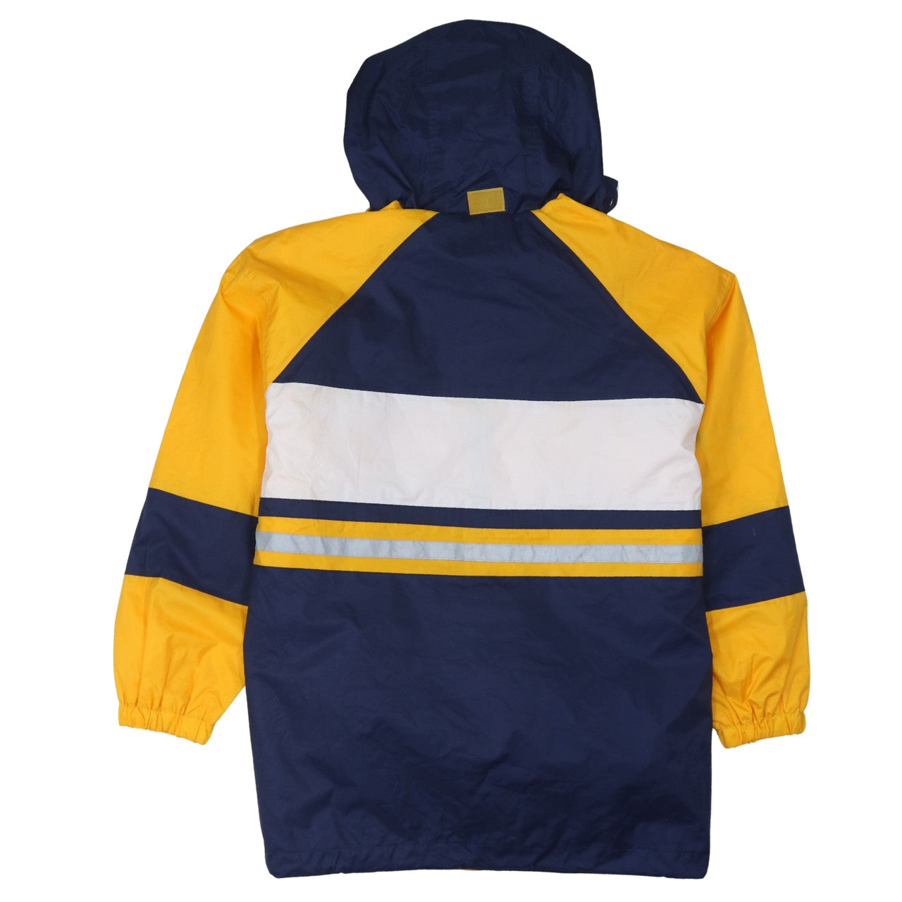 Luciano Men's Blue Yellow Waterproof Anorak Jacket S Retro Outdoor Hooded