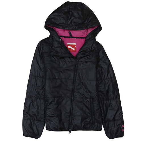 Puma Women's Black Hooded Puffer Jacket Size 12
