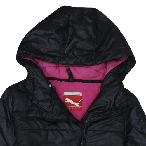 Puma Women's Black Hooded Puffer Jacket Size 12