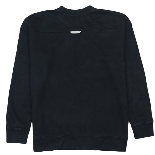 Adidas Womens Black Crew Neck Pullover Sweatshirt UK 12 Logo Print