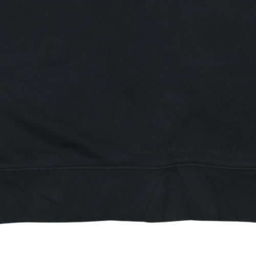 Adidas Womens Black Crew Neck Pullover Sweatshirt UK 12 Logo Print