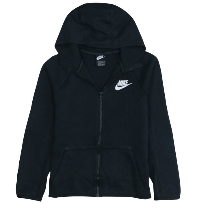 Nike Boys Black Full Zip Hoodie L 147-158cm Cotton Blend
