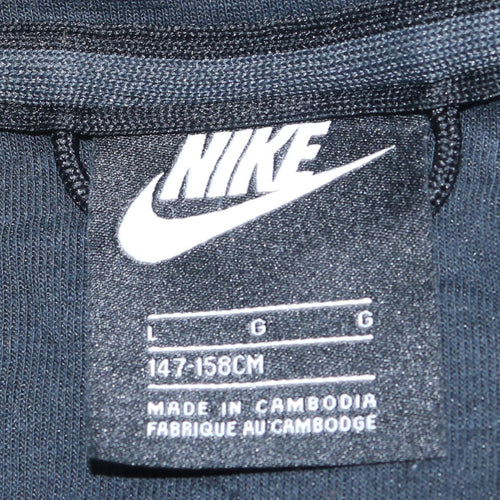 Nike Boys Black Full Zip Hoodie L 147-158cm Cotton Blend