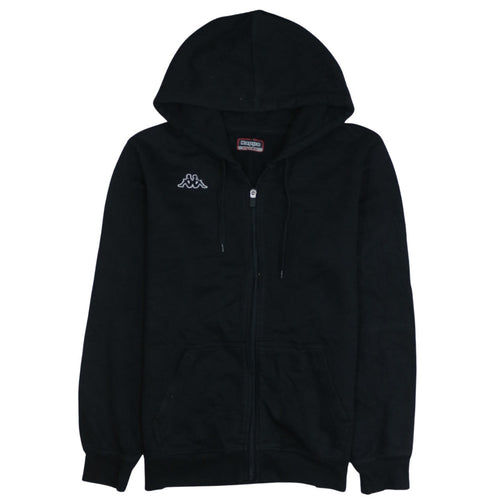 Kappa Women Black Full Zip Hoodie Medium Polyester Cotton