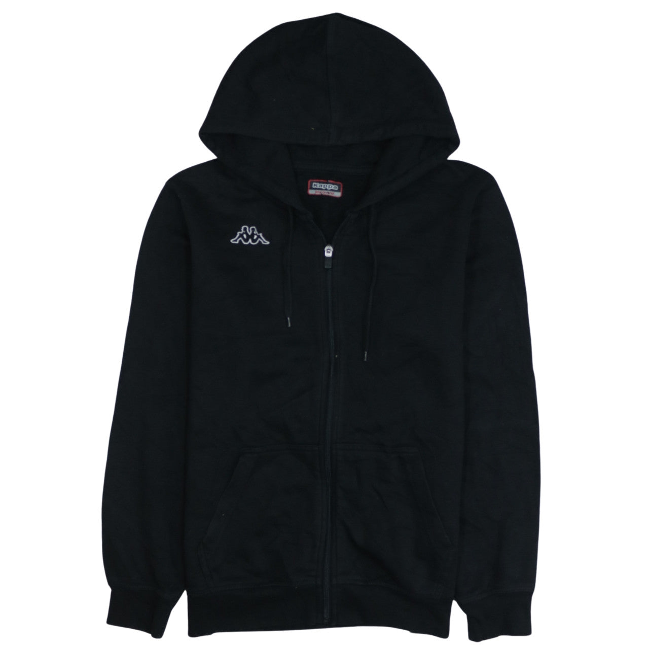 Kappa Women Black Full Zip Hoodie Medium Polyester Cotton