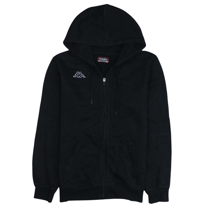 Kappa Women Black Full Zip Hoodie Medium Polyester Cotton