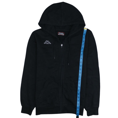 Kappa Women Black Full Zip Hoodie Medium Polyester Cotton