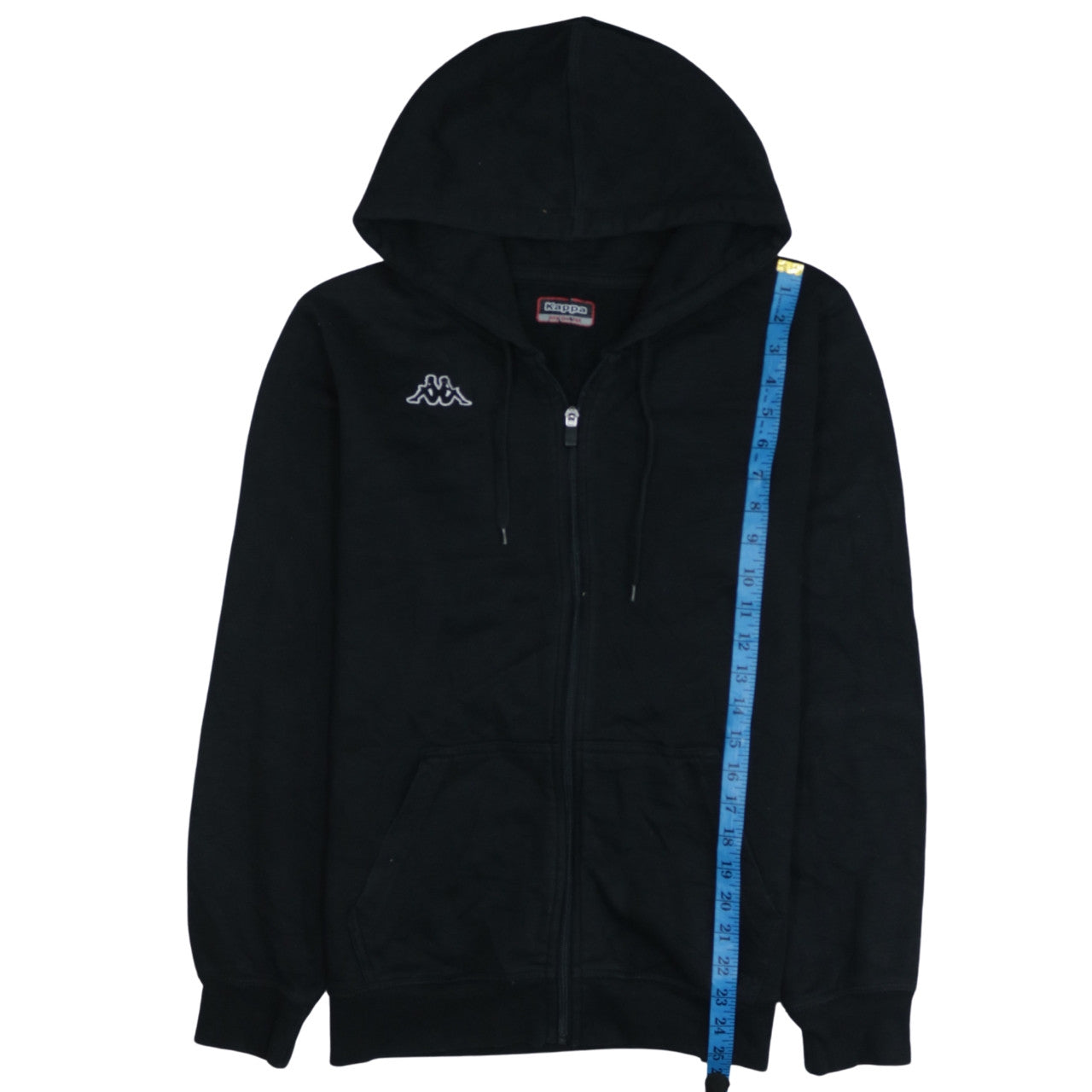 Kappa Women Black Full Zip Hoodie Medium Polyester Cotton