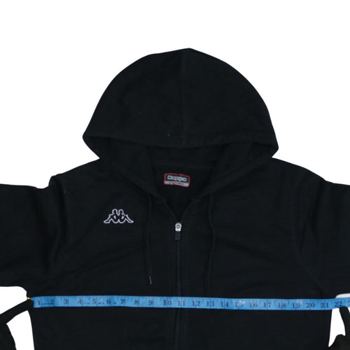 Kappa Women Black Full Zip Hoodie Medium Polyester Cotton