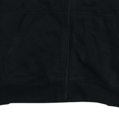 Kappa Women Black Full Zip Hoodie Medium Polyester Cotton