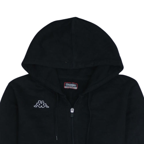 Kappa Women Black Full Zip Hoodie Medium Polyester Cotton