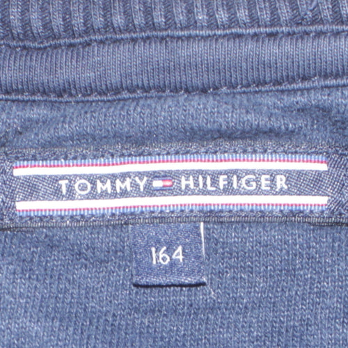 Tommy Hilfiger Boys Navy Sweatshirt Size 164 Graphic Stars Logo Pullover