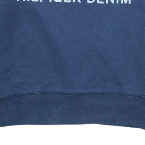 Tommy Hilfiger Boys Navy Sweatshirt Size 164 Graphic Stars Logo Pullover